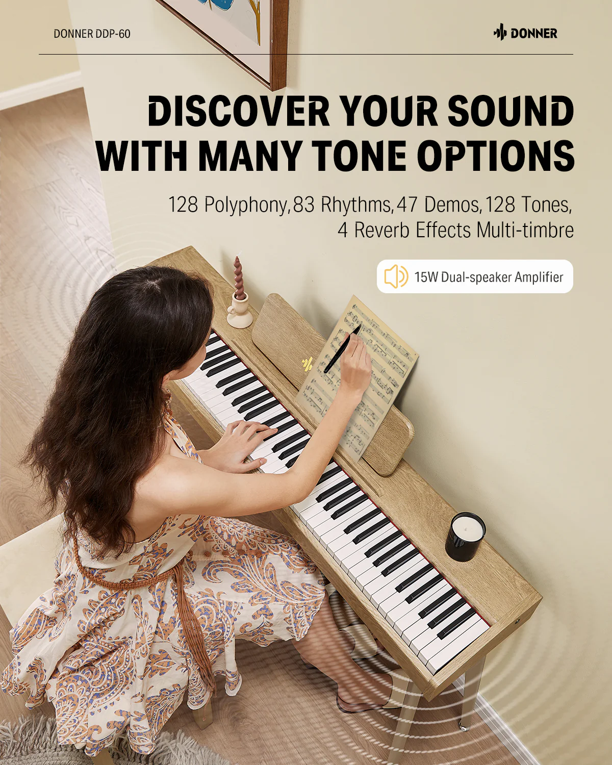 Donner DDP-60 Semi-Weighted Digital Piano - Image 19