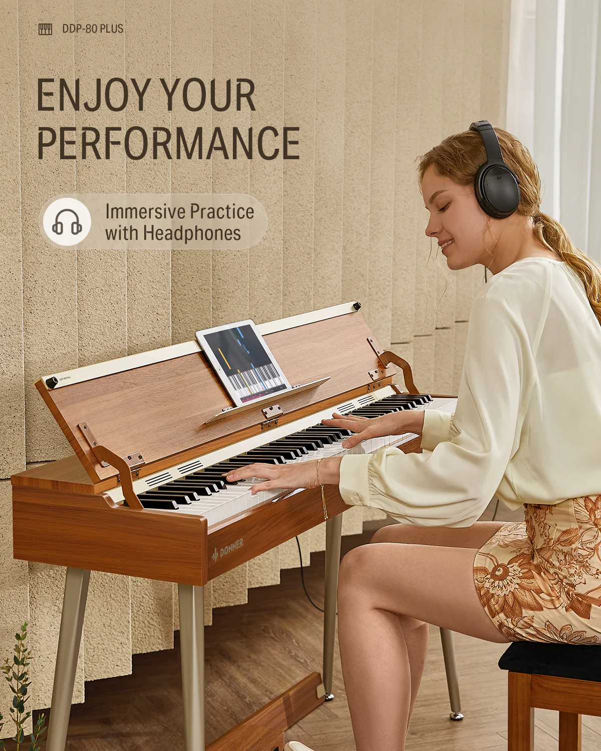 Donner DDP-80 PLUS Digital Piano with Semi-open Cover - Image 14