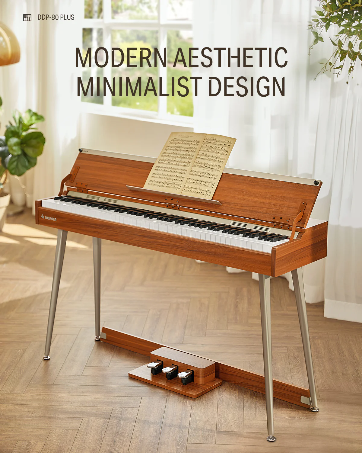 Donner DDP-80 PLUS Digital Piano with Semi-open Cover - Image 15