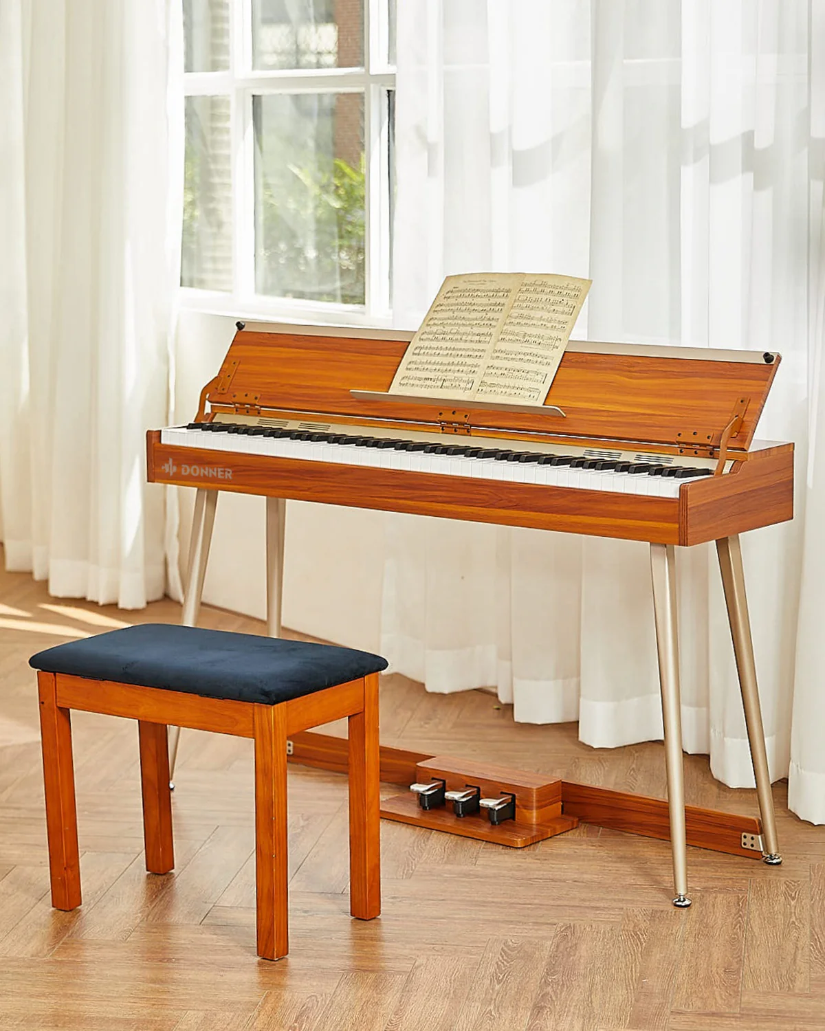 Donner DDP-80 PLUS Digital Piano with Semi-open Cover - Image 19