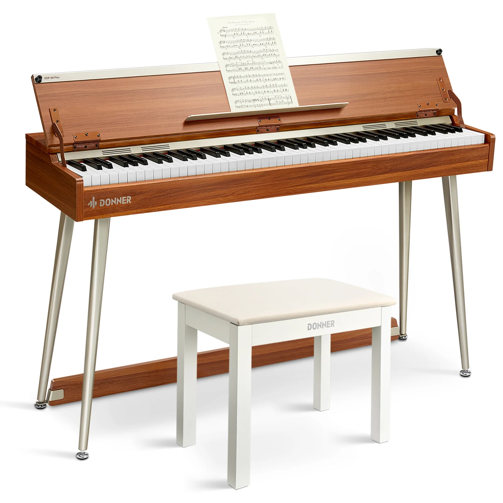 Donner DDP-80 PLUS Digital Piano with Semi-open Cover - Image 3