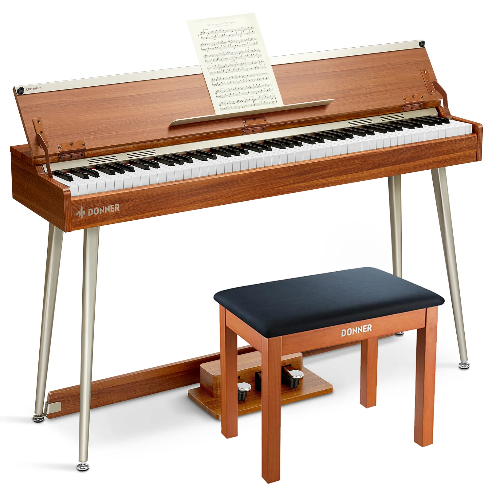 Donner DDP-80 PLUS Digital Piano with Semi-open Cover - Image 4
