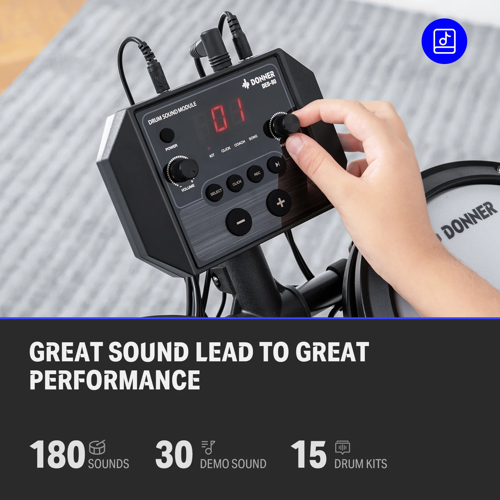 Donner DED-80 Budget Electronic Drum Kit - Image 4