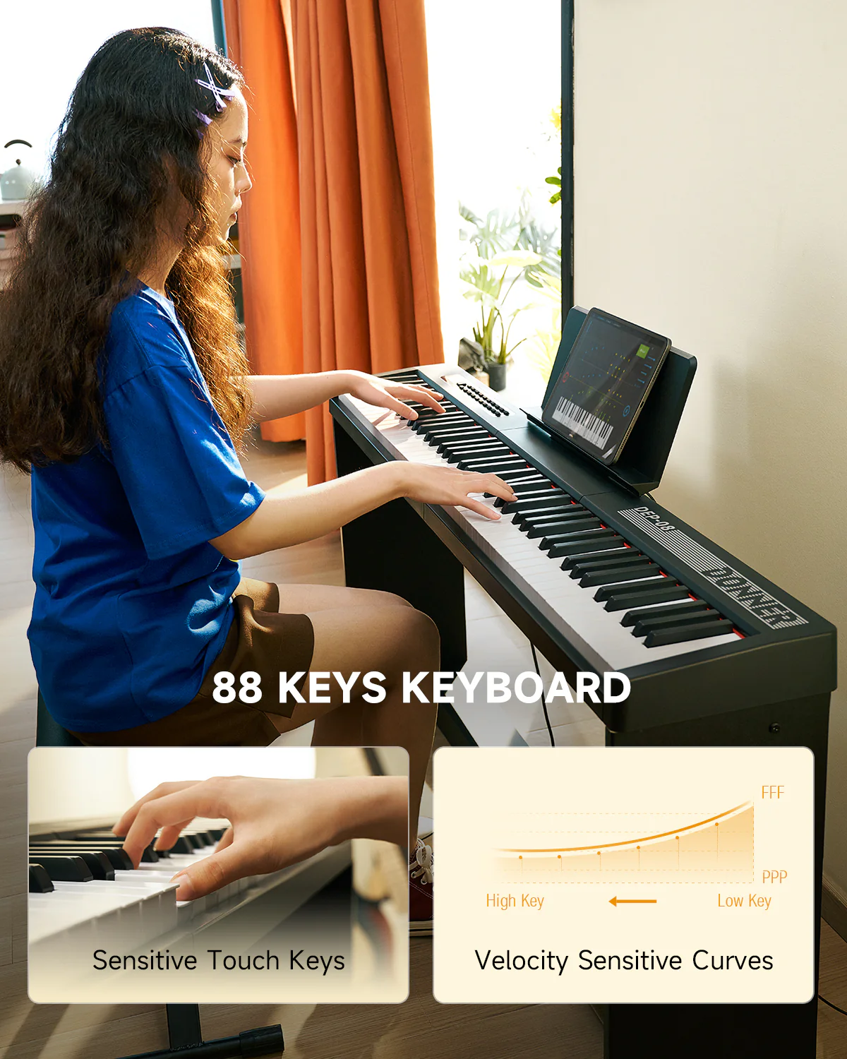 Donner DEP-08 Portable Beginner Digital Piano with Stand - Image 5