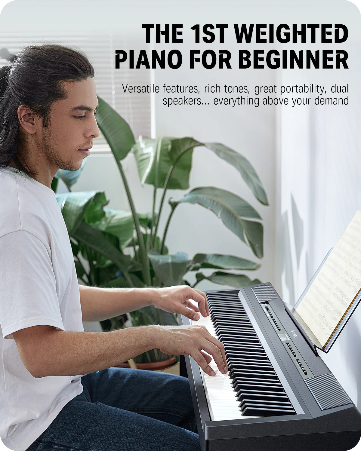 Donner DEP-20 Weighted Digital Piano with Stand - Image 10