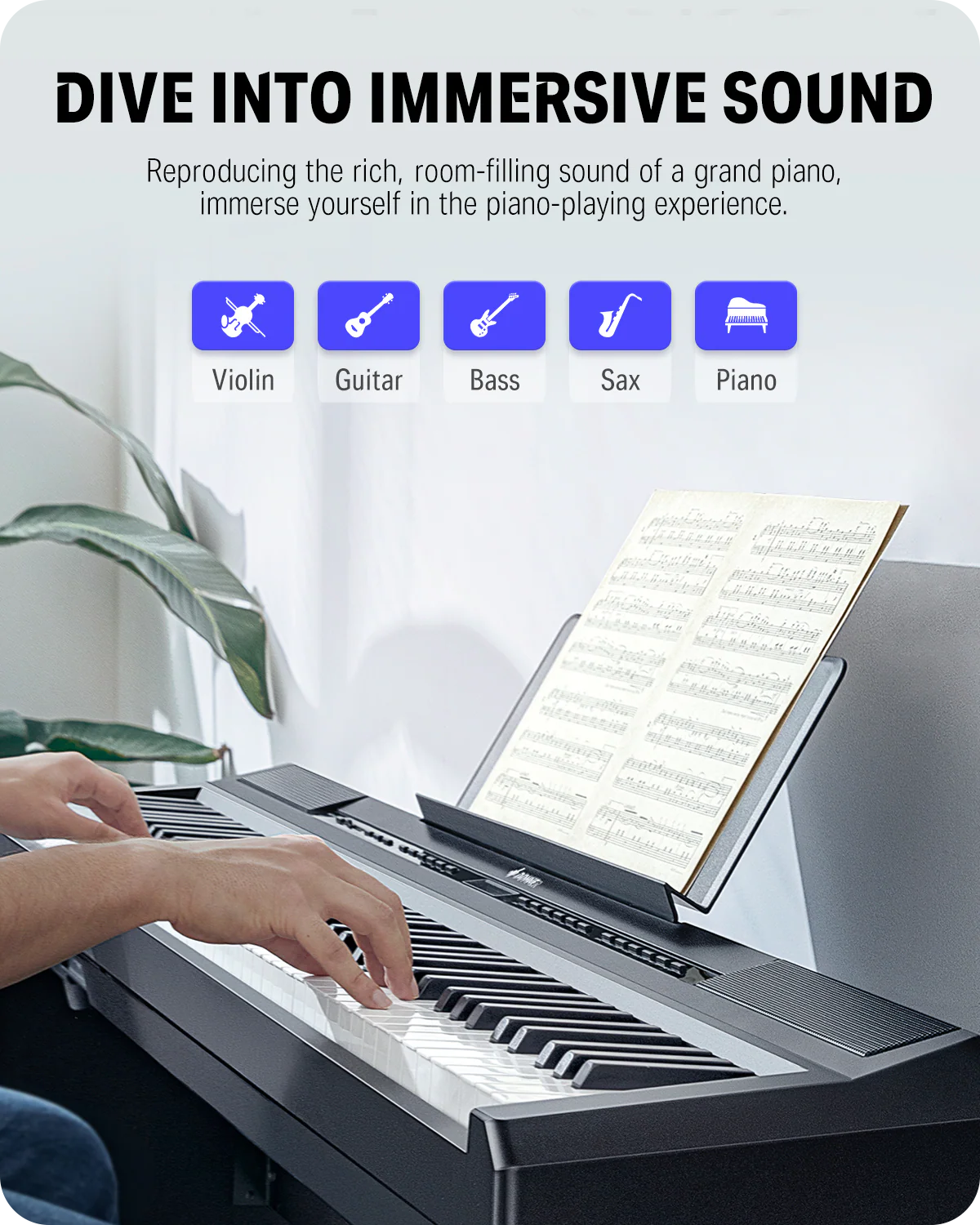 Donner DEP-20 Weighted Digital Piano with Stand - Image 13