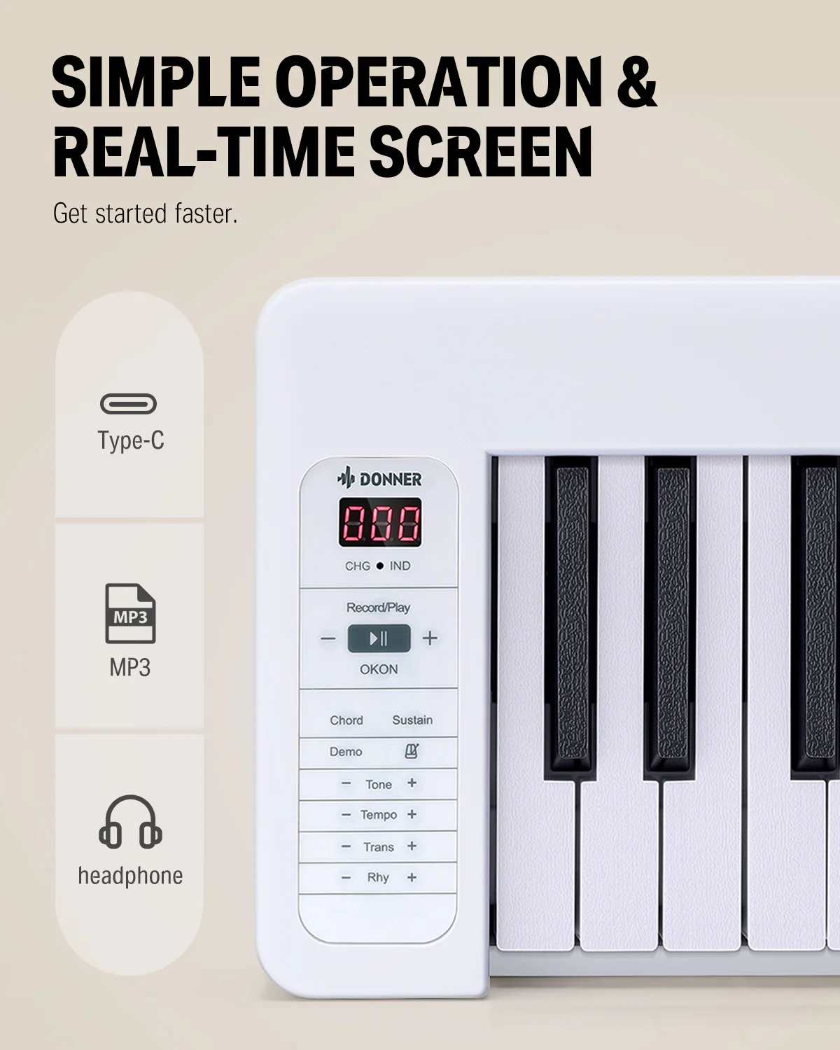 Donner DP-06 61Keys Digital Keyboard - Image 4