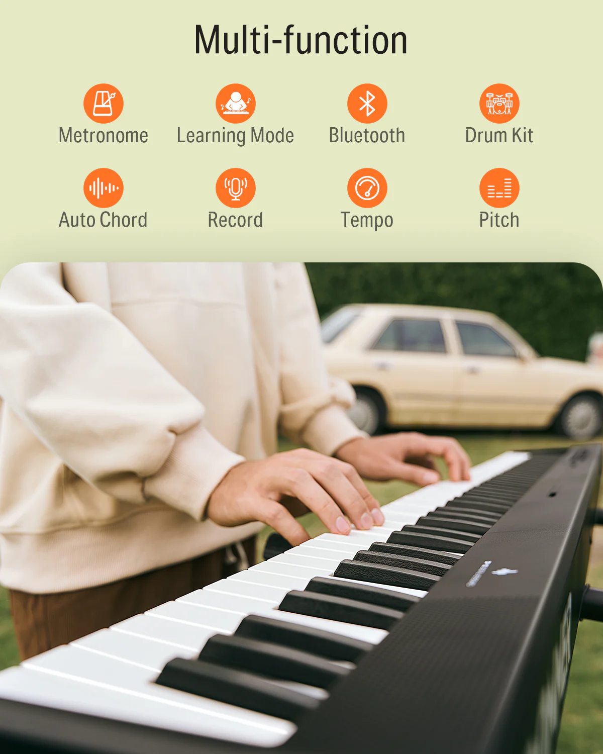 Donner DP-10 Foldable Semi-Weighted Digital Piano - Image 5