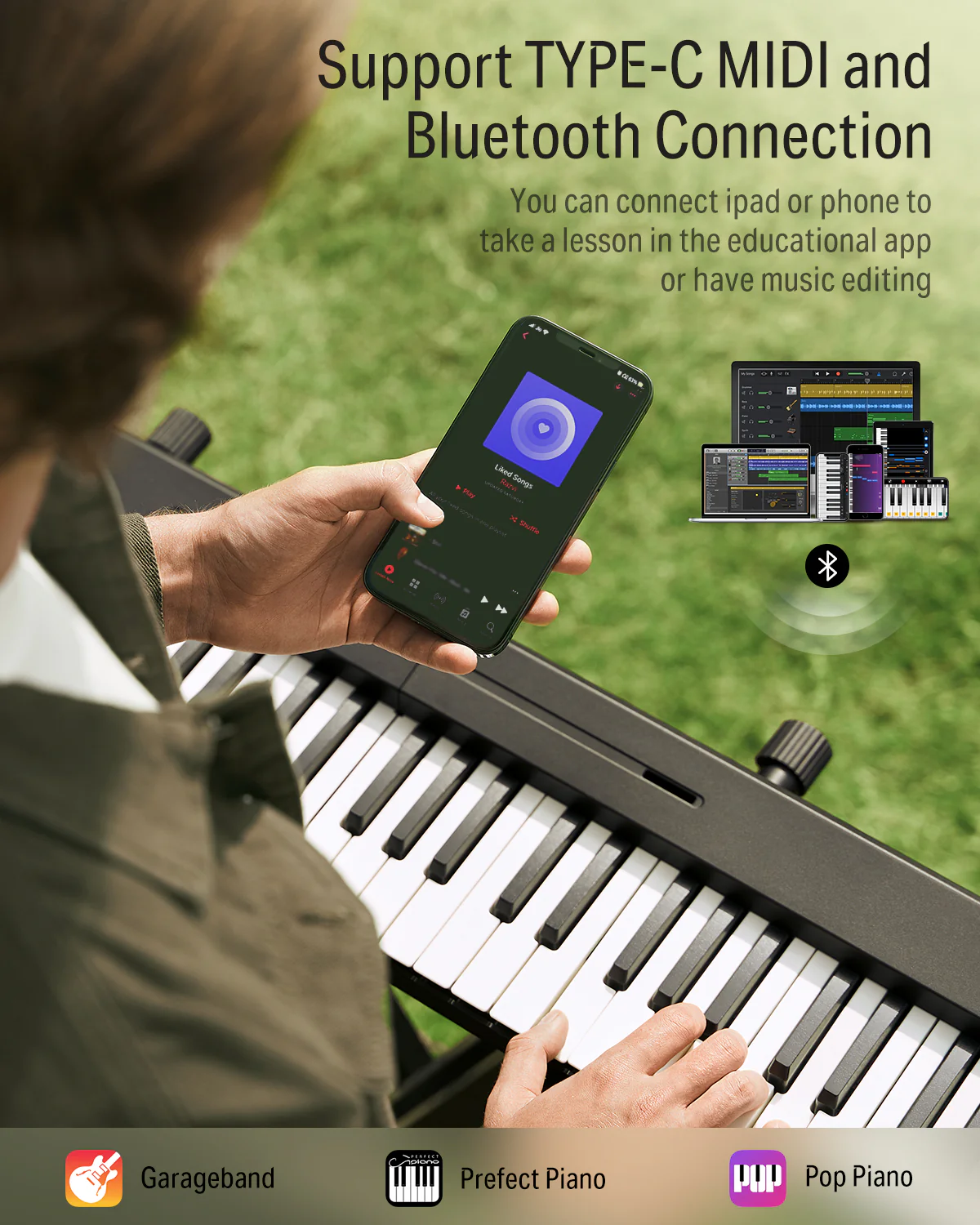 Donner DP-10 Foldable Semi-Weighted Digital Piano - Image 7