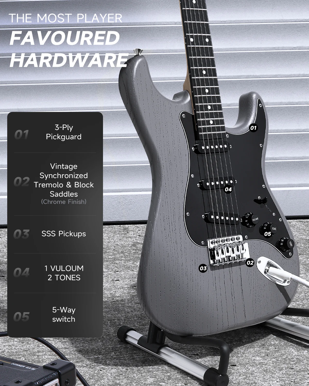 Donner DST-80 Beginner Electric Guitar - Image 23