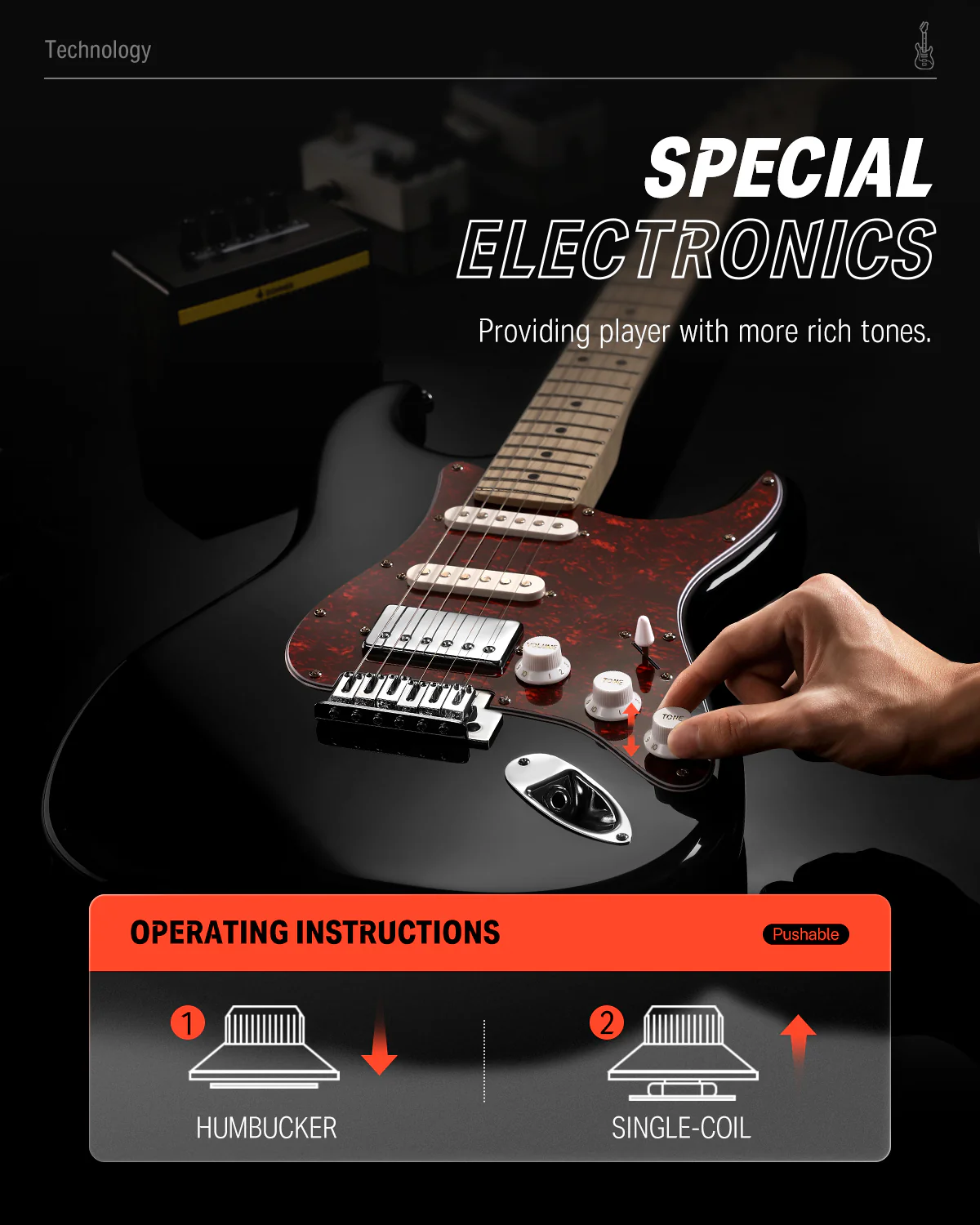 Donner DST-152 HSS with Coil Split Electric Guitar Kit - Image 15