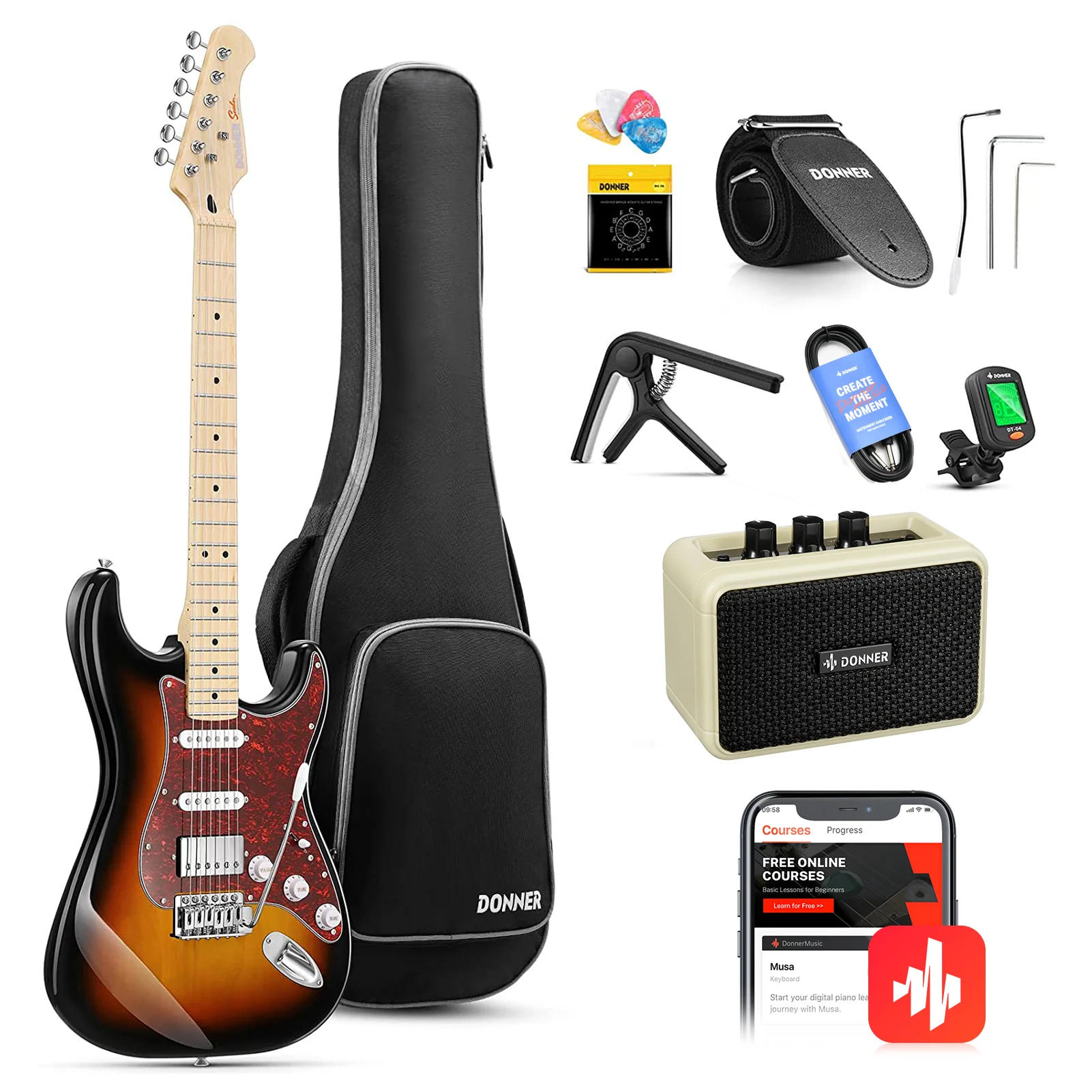 Donner DST-152 HSS with Coil Split Electric Guitar Kit - Image 7
