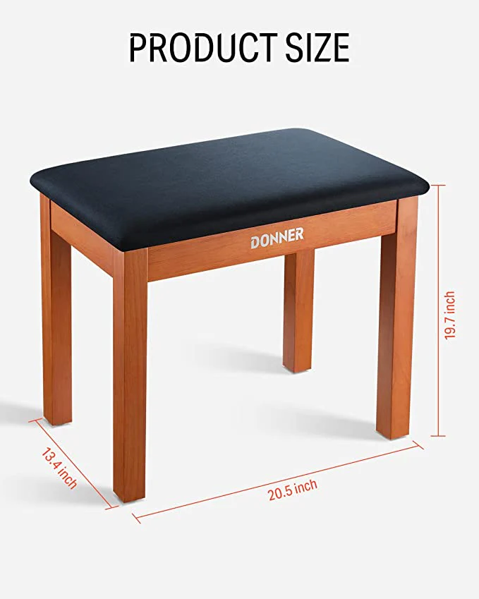 Donner Solid Wood Piano Bench - Image 4