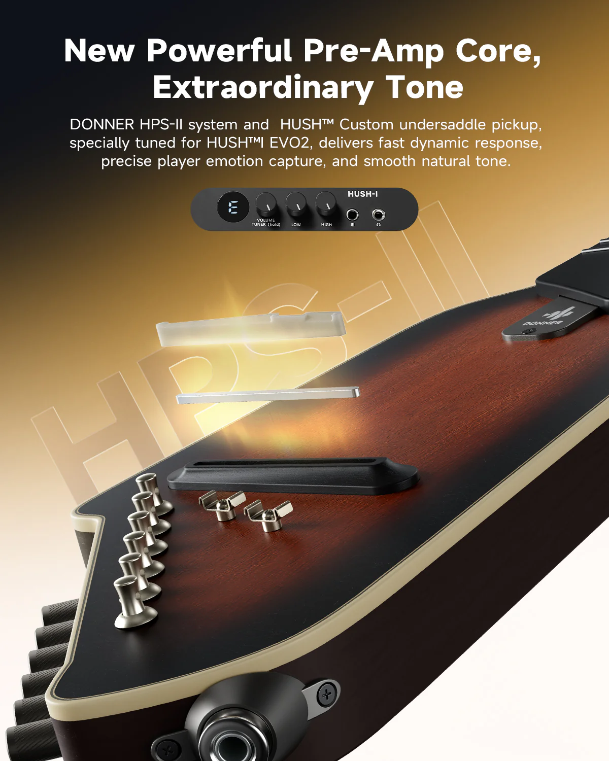 Donner HUSH™ I Acoustic-Electric Travel Guitar - Image 37