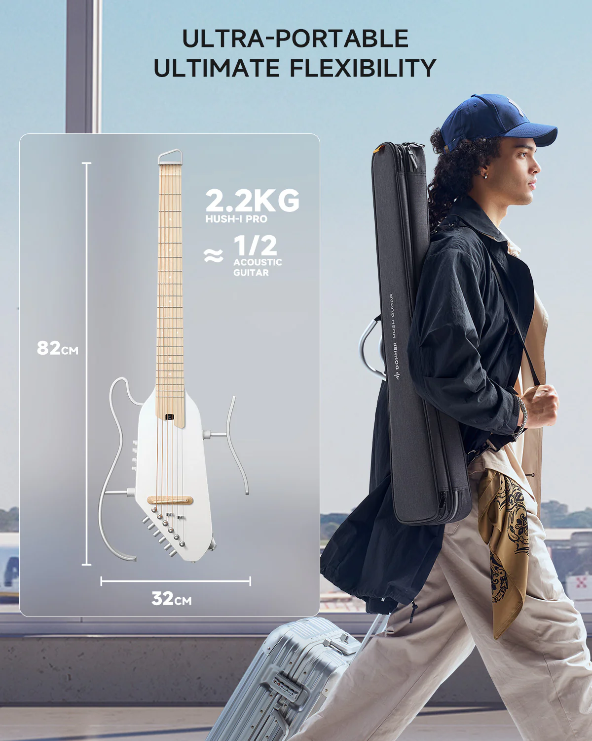 Donner HUSH™ I PRO Acoustic-Electric Travel Guitar - Image 21