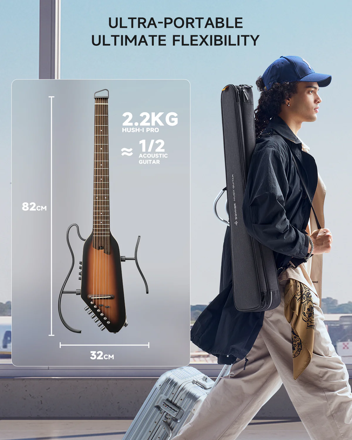 Donner HUSH™ I PRO Acoustic-Electric Travel Guitar - Image 30