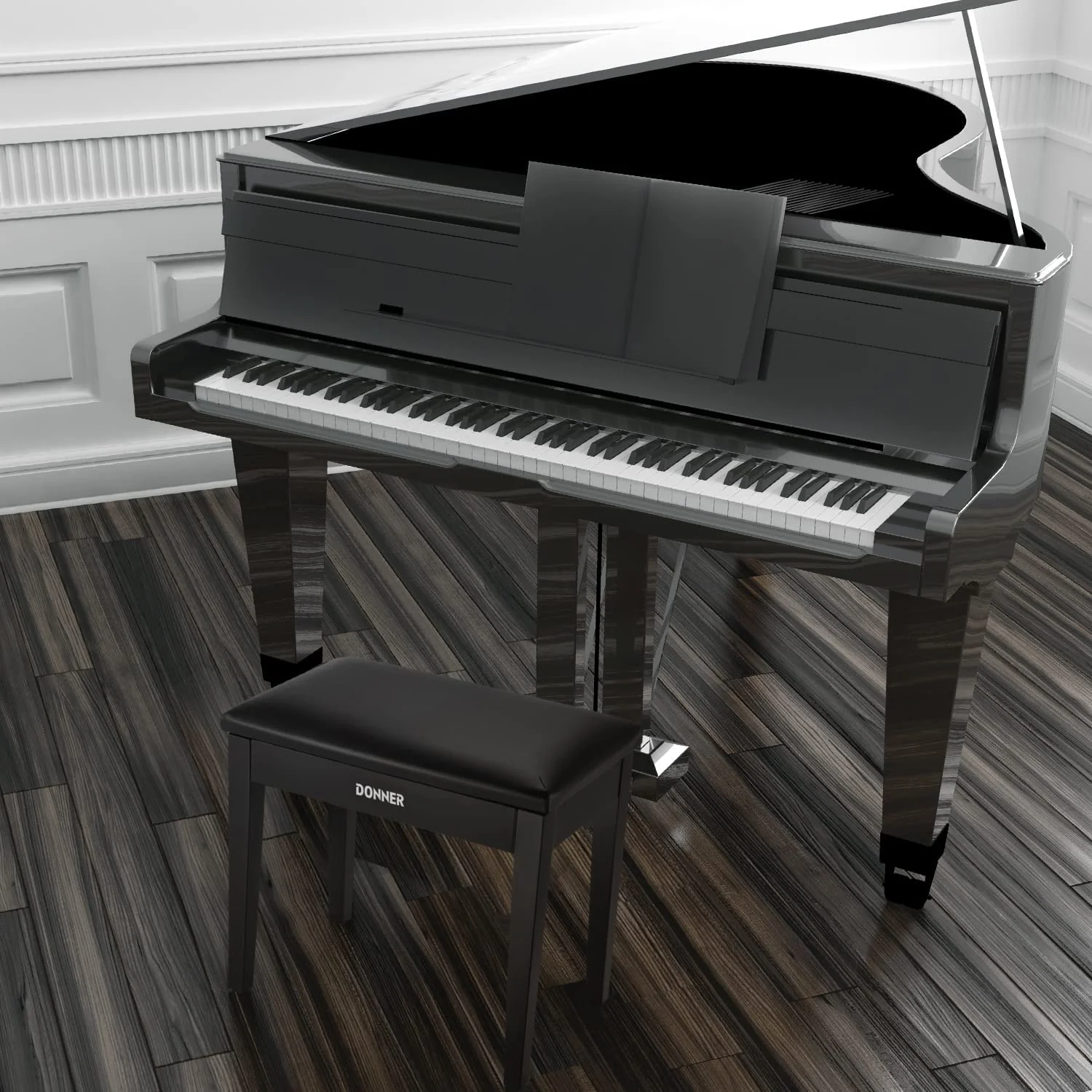 Donner Solid Wood Piano Bench - Image 6