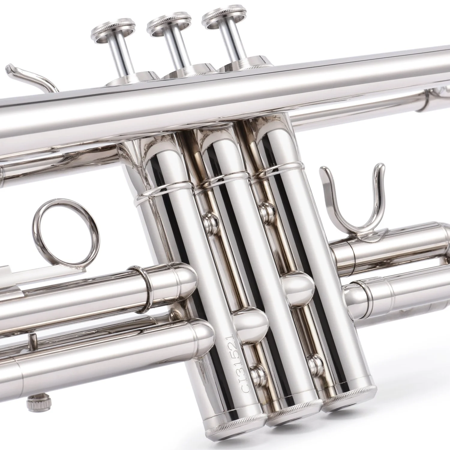 Eastar ETR-380N Trumpet Standard Student Bb Trumpet Set with 7C Mouthpiece,White Gloves,Cloth,Valve Oil,Cleaning Suit,Hard Case,Nickel - Image 4