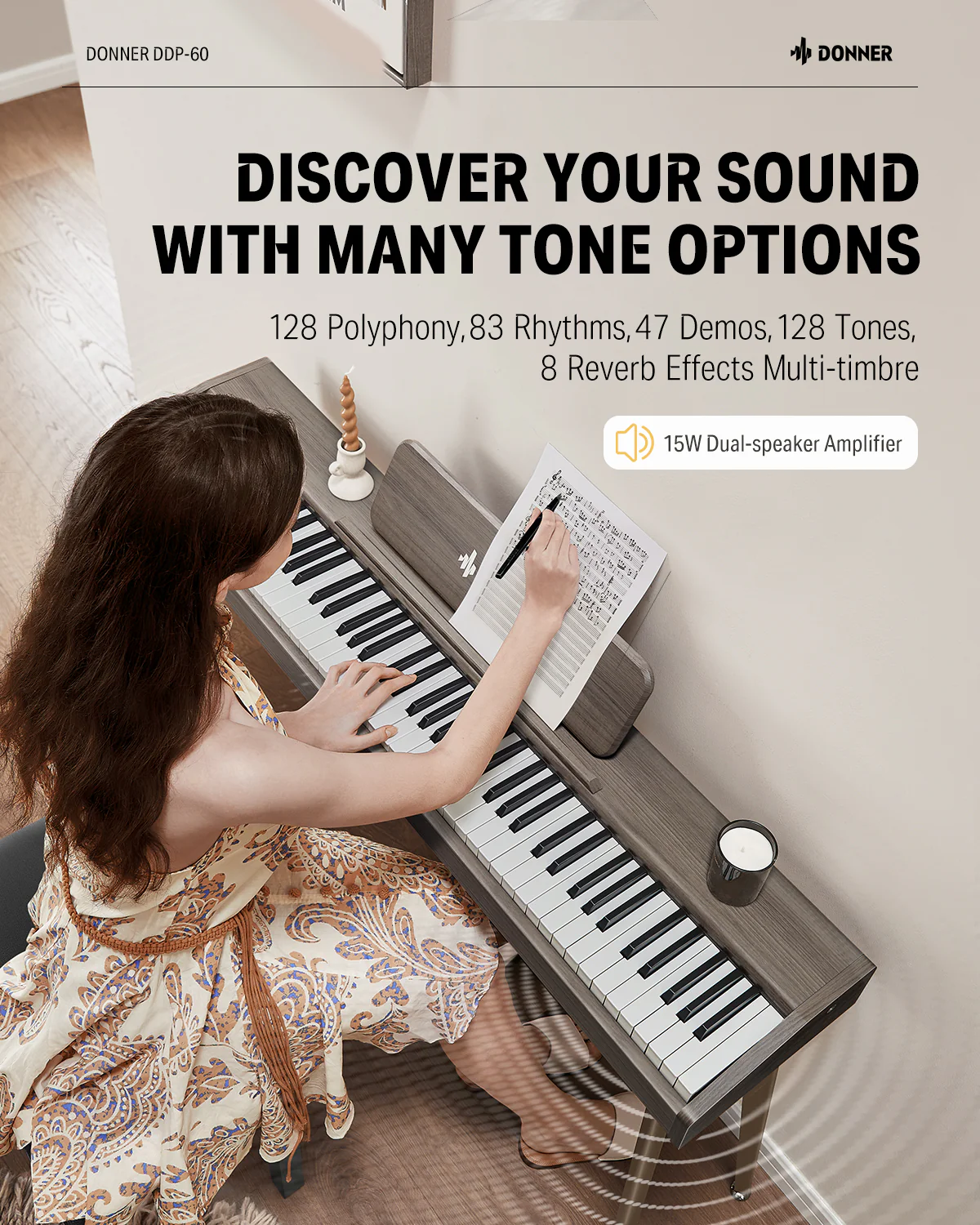 Donner DDP-60 Semi-Weighted Digital Piano - Image 31